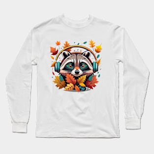 Autumn Serenade with Raccoon Long Sleeve T-Shirt